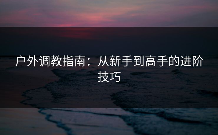 户外调教指南：从新手到高手的进阶技巧