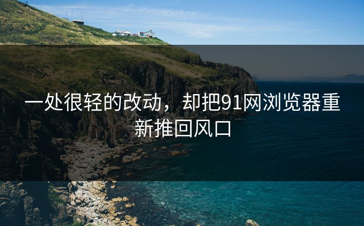 一处很轻的改动,却把91网浏览器重新推回风口